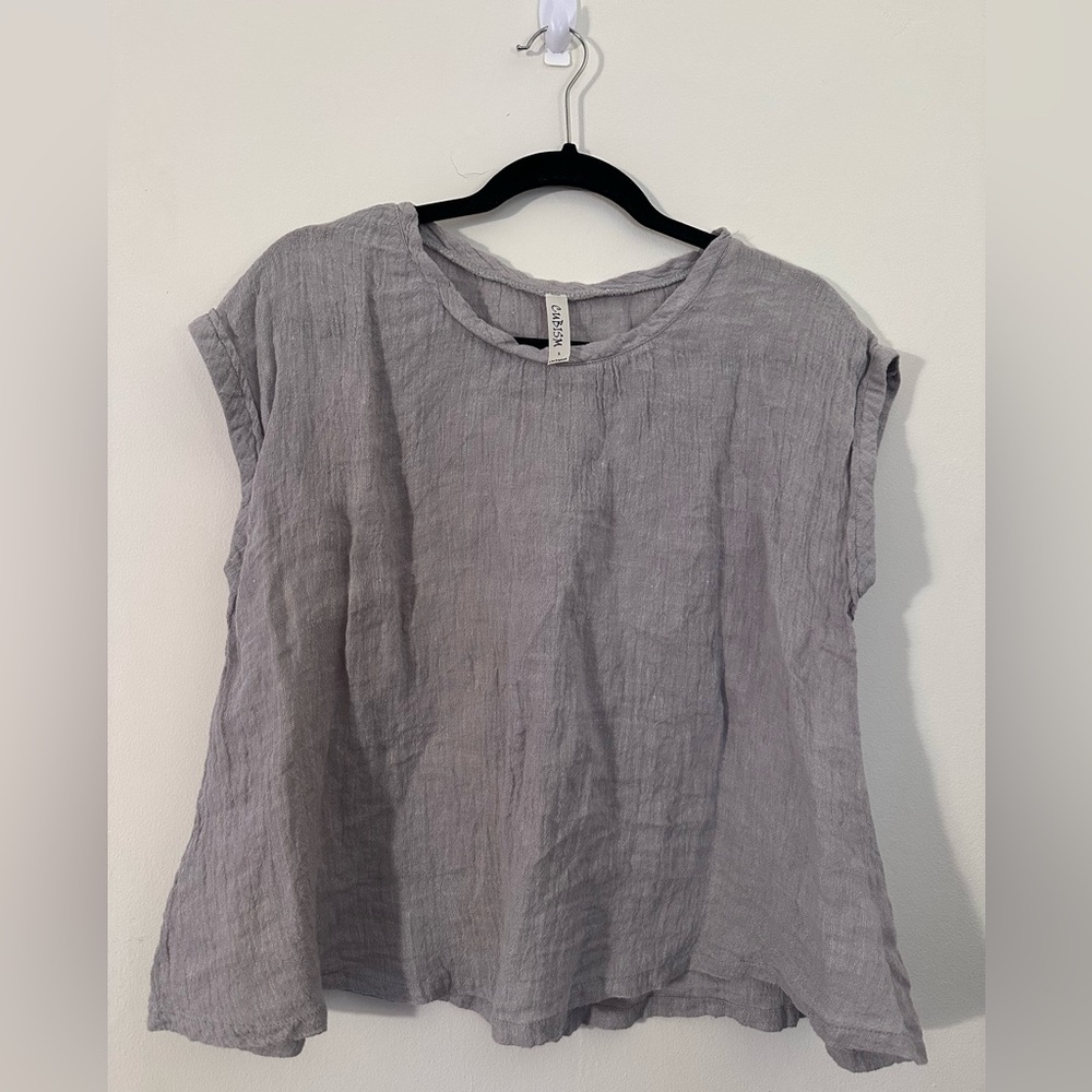 100% Linen CUBISM Los Angeles Top